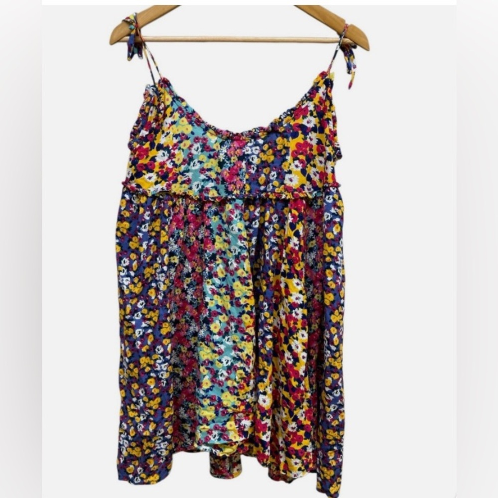💐💐Blue and Yellow Spaghetti Dress Multi
Colored Floral.💐💐